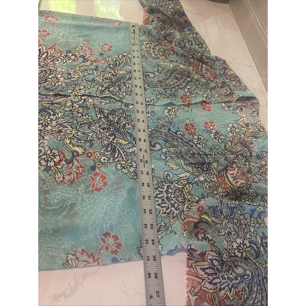 Belle by Kim Gravel Open Front Printed Woven Cardigan Kimono Style A377275 Sz L - Picture 6 of 10